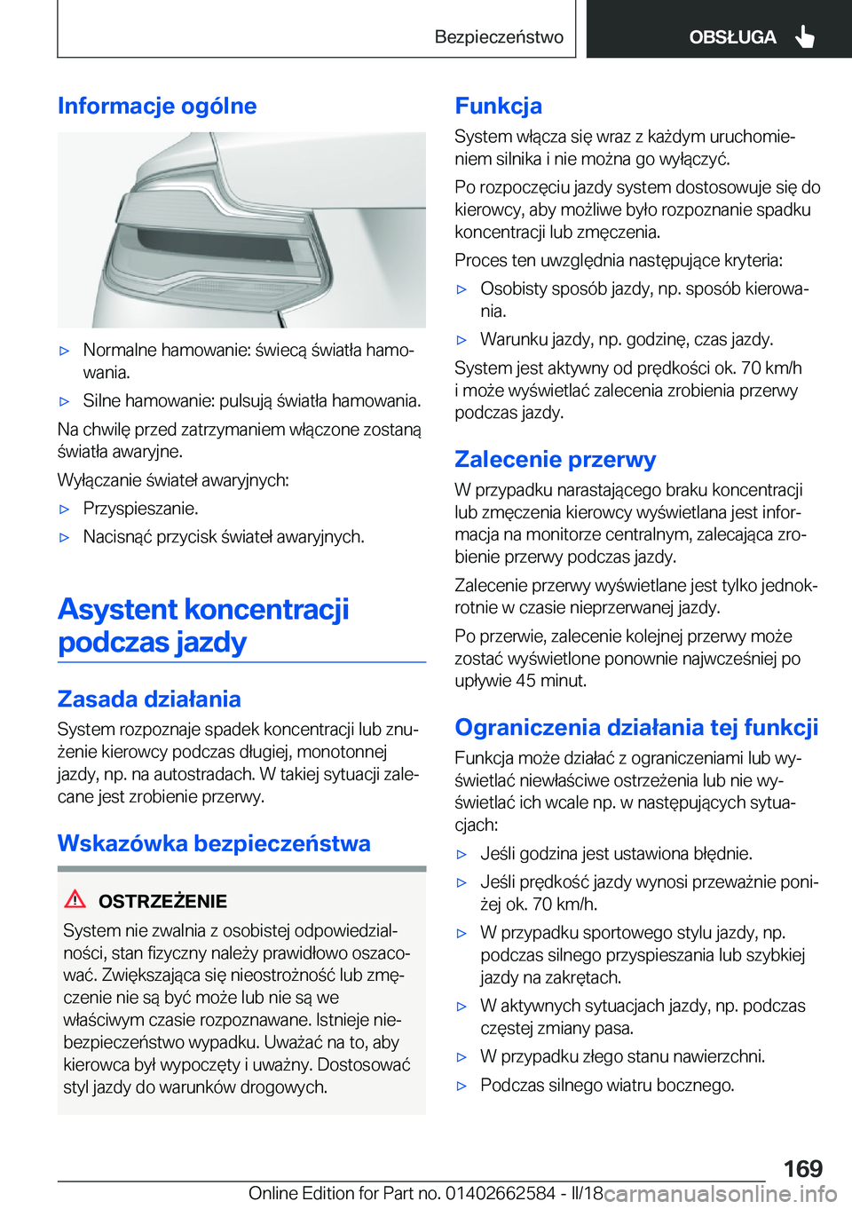 BMW M2 2018  Instrukcja obsługi (in Polish) �I�n�f�o�r�m�a�c�j�e��o�g�