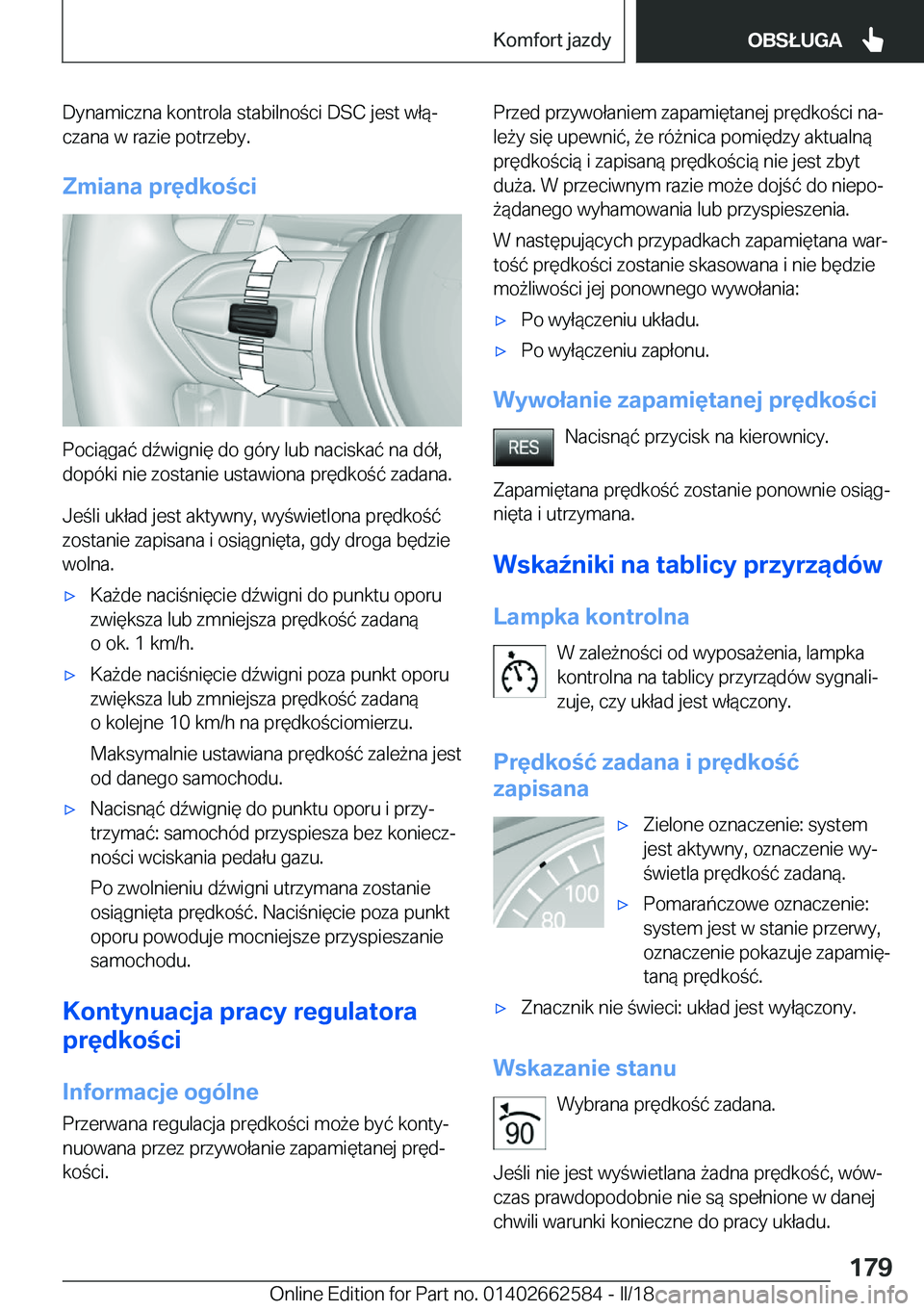 BMW M2 2018  Instrukcja obsługi (in Polish) �D�y�n�a�m�i�c�z�n�a� �k�o�n�t�r�o�l�a� �s�t�a�b�i�l�n�o �c�i� �D�S�C� �j�e�s�t� �w�ł�