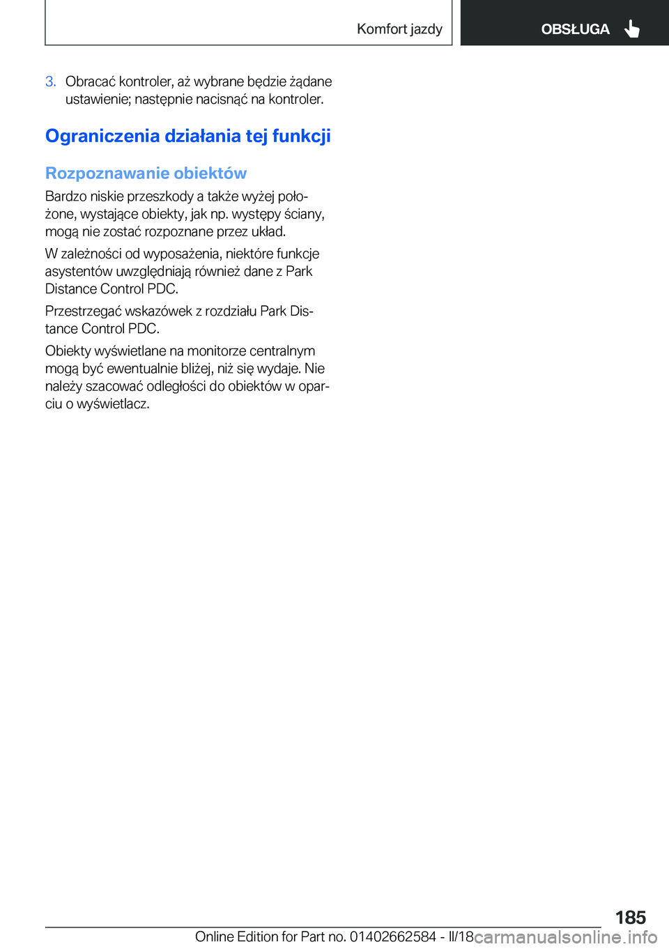 BMW M2 2018  Instrukcja obsługi (in Polish) �3�.�O�b�r�a�c�a�