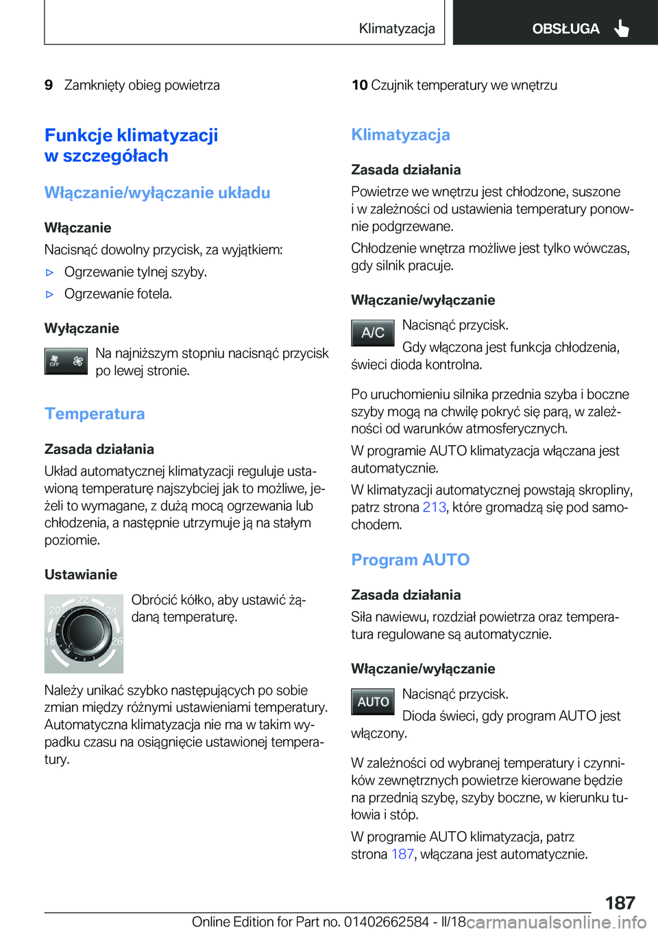 BMW M2 2018  Instrukcja obsługi (in Polish) �9�Z�a�m�k�n�i�