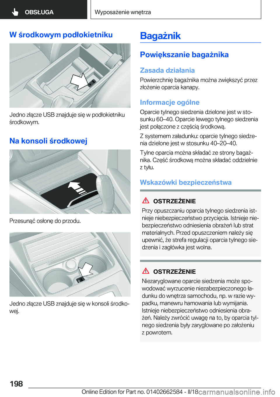 BMW M2 2018  Instrukcja obsługi (in Polish) �W��r�o�d�k�o�w�y�m��p�o�d�ł�o�k�i�e�t�n�i�k�u
�J�e�d�n�o� �z�ł�