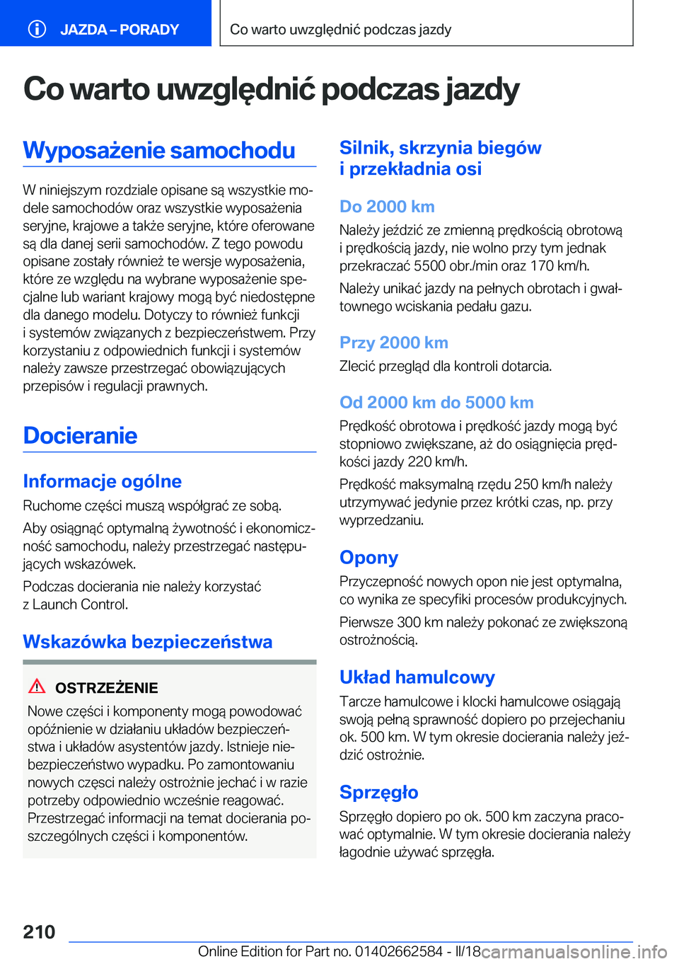 BMW M2 2018  Instrukcja obsługi (in Polish) �C�o��w�a�r�t�o��u�w�z�g�l�