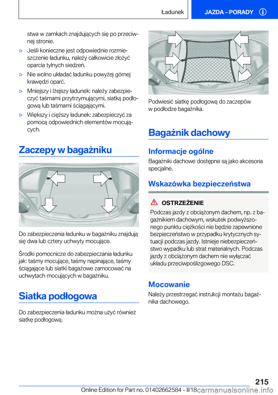 BMW M2 2018  Instrukcja obsługi (in Polish) �s�t�w�a� �w� �z�a�m�k�a�c�h� �z�n�a�j�d�u�j�