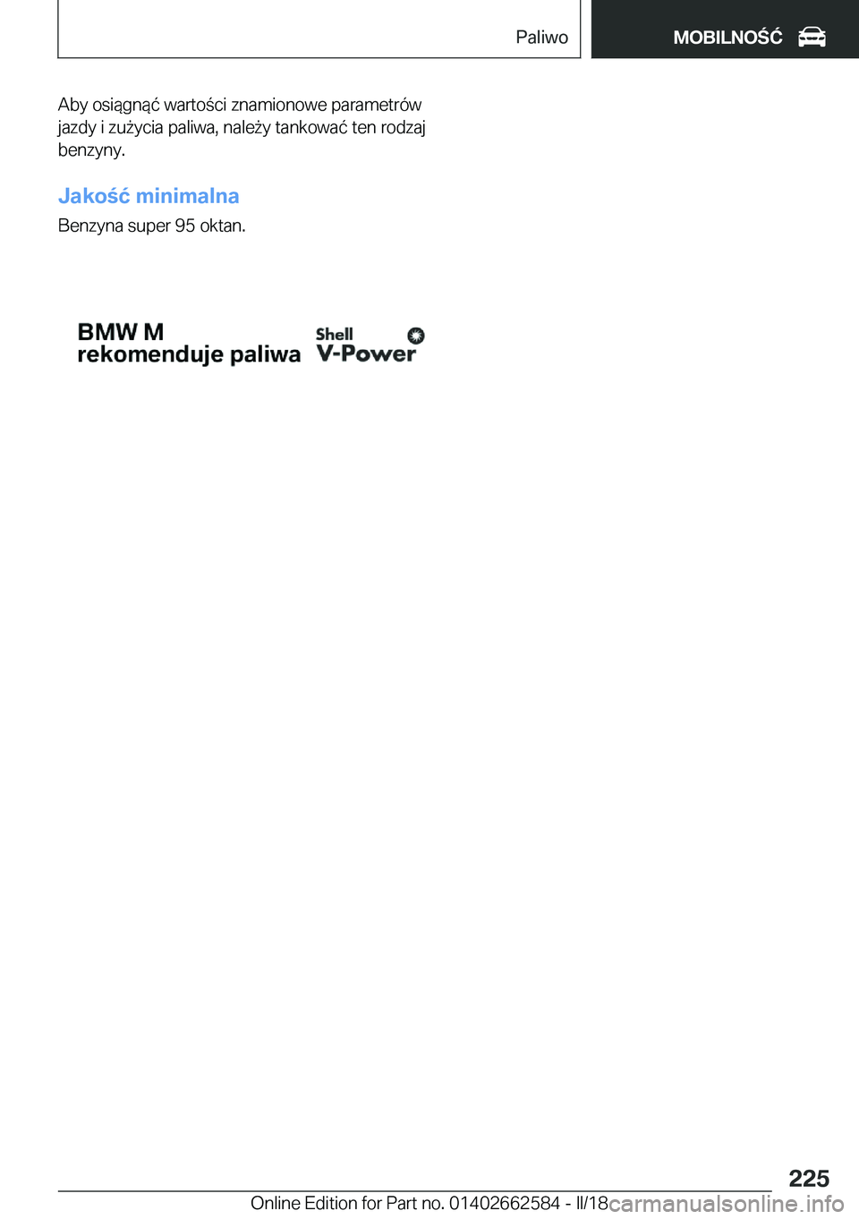 BMW M2 2018  Instrukcja obsługi (in Polish) �A�b�y� �o�s�i�