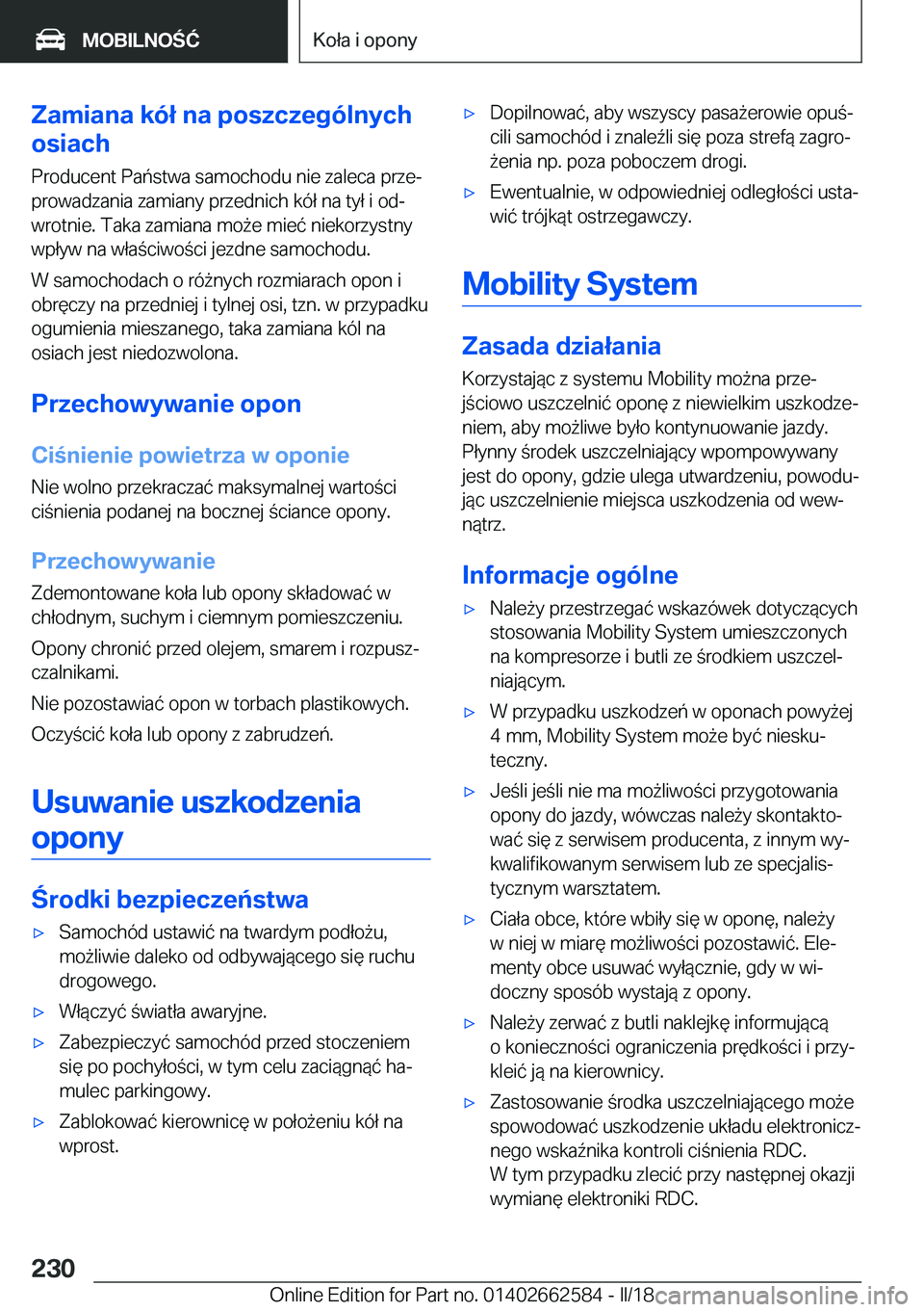 BMW M2 2018  Instrukcja obsługi (in Polish) �Z�a�m�i�a�n�a��k�
