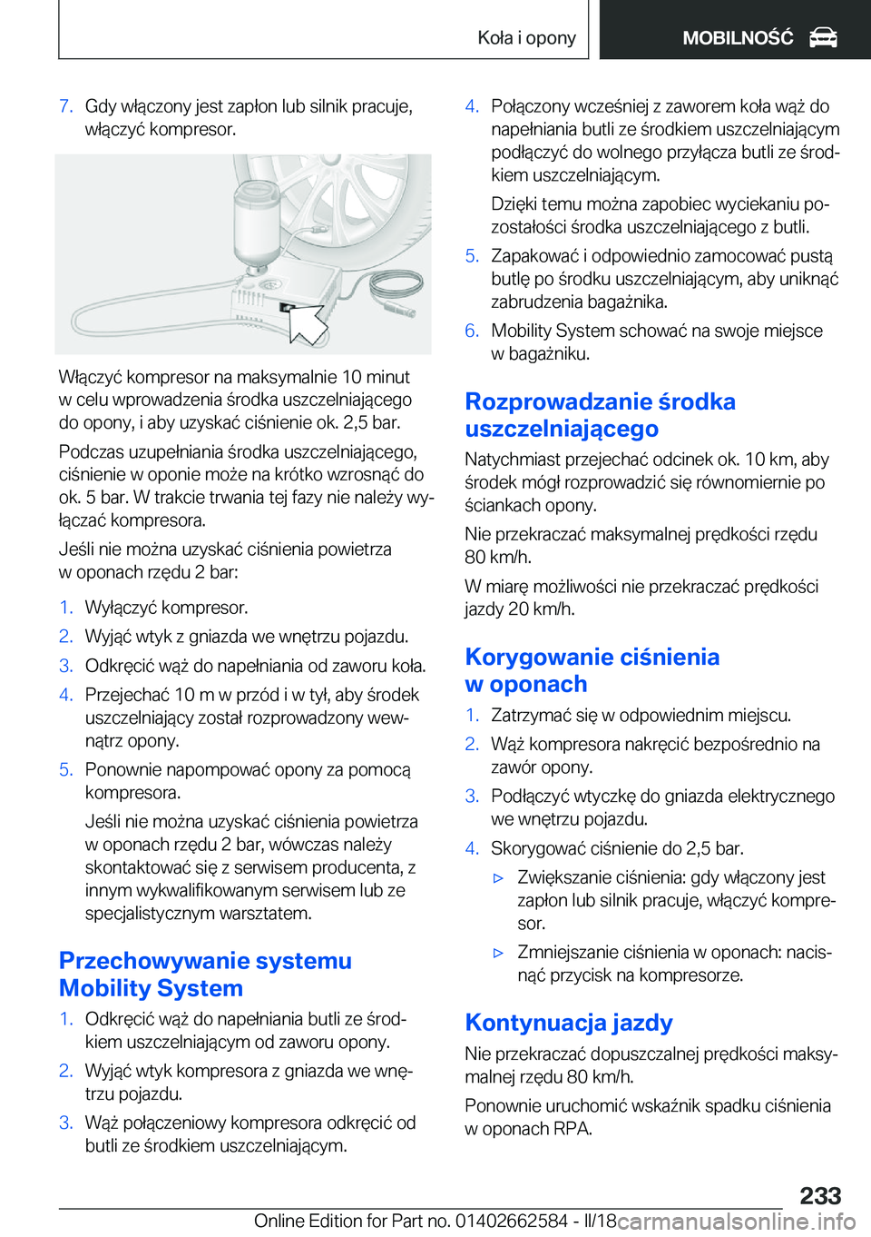 BMW M2 2018  Instrukcja obsługi (in Polish) �7�.�G�d�y� �w�ł�