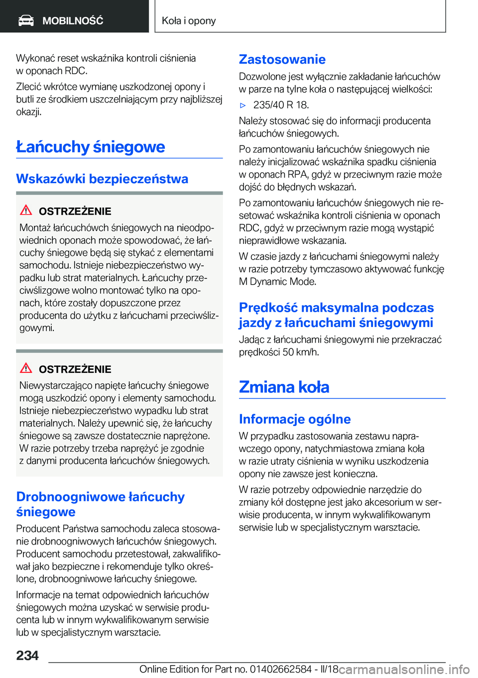 BMW M2 2018  Instrukcja obsługi (in Polish) �W�y�k�o�n�a�