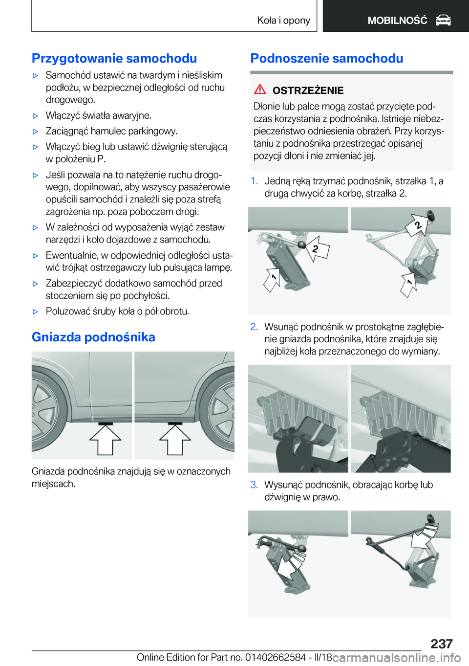BMW M2 2018  Instrukcja obsługi (in Polish) �P�r�z�y�g�o�t�o�w�a�n�i�e��s�a�m�o�c�h�o�d�u'x�S�a�m�o�c�h�