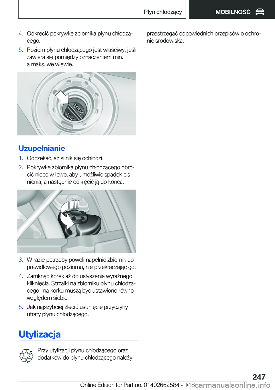 BMW M2 2018  Instrukcja obsługi (in Polish) �4�.�O�d�k�r�