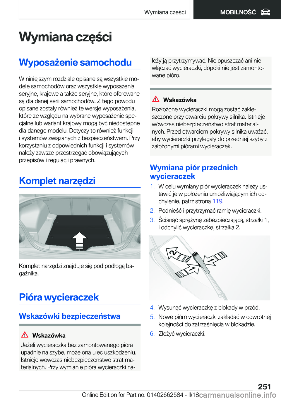 BMW M2 2018  Instrukcja obsługi (in Polish) �W�y�m�i�a�n�a��c�z�