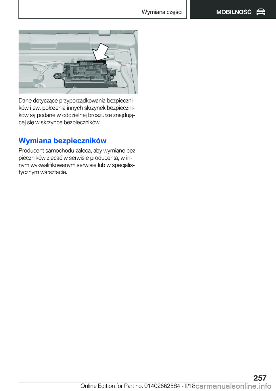 BMW M2 2018  Instrukcja obsługi (in Polish) �D�a�n�e� �d�o�t�y�c�z�