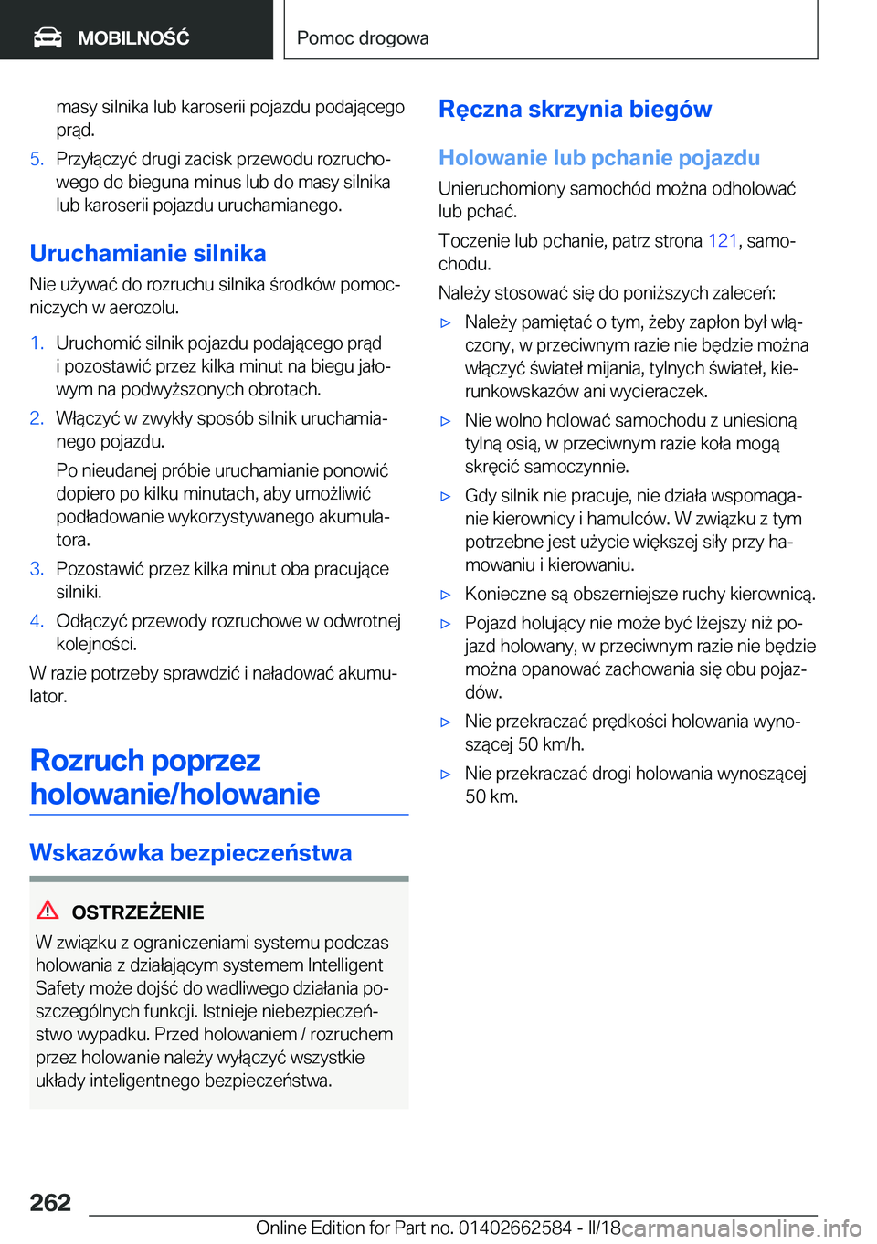 BMW M2 2018  Instrukcja obsługi (in Polish) �m�a�s�y� �s�i�l�n�i�k�a� �l�u�b� �k�a�r�o�s�e�r�i�i� �p�o�j�a�z�d�u� �p�o�d�a�j�