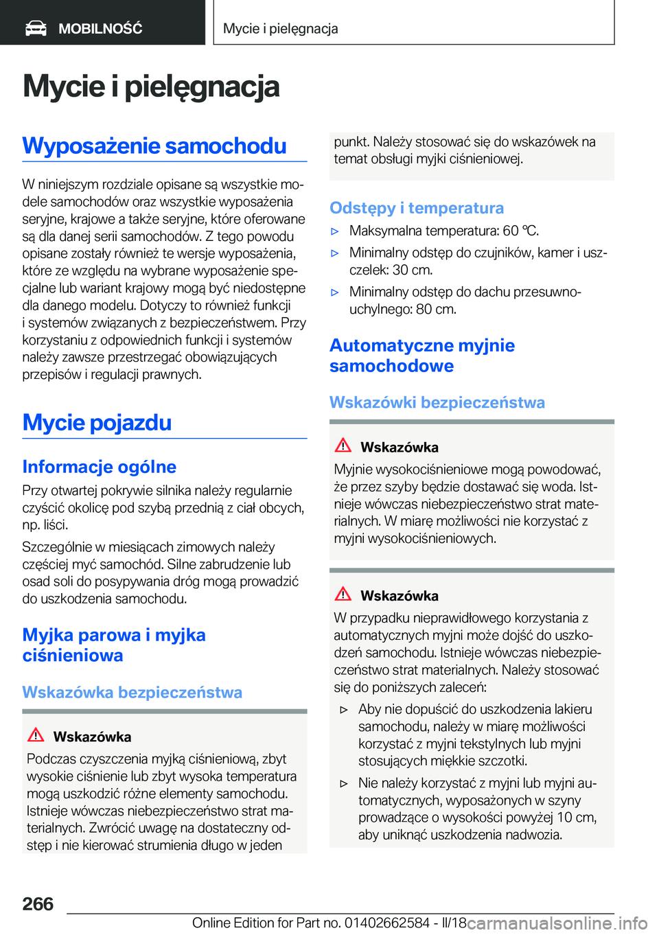 BMW M2 2018  Instrukcja obsługi (in Polish)  M y c i e  i  p i e l 