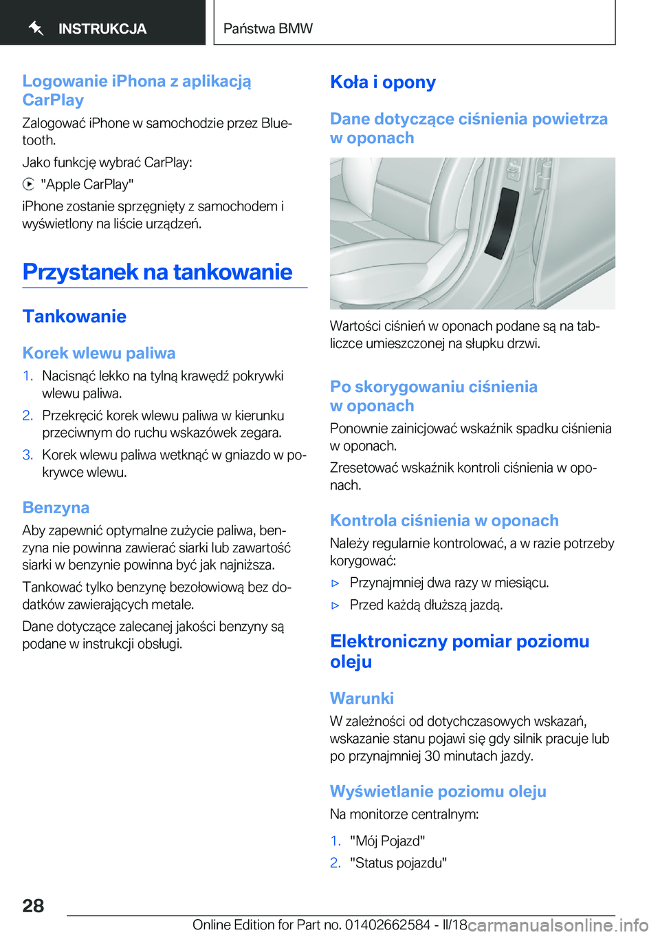BMW M2 2018  Instrukcja obsługi (in Polish) �L�o�g�o�w�a�n�i�e��i�P�h�o�n�a��z��a�p�l�i�k�a�c�j�ą
�C�a�r�P�l�a�y
�Z�a�l�o�g�o�w�a�