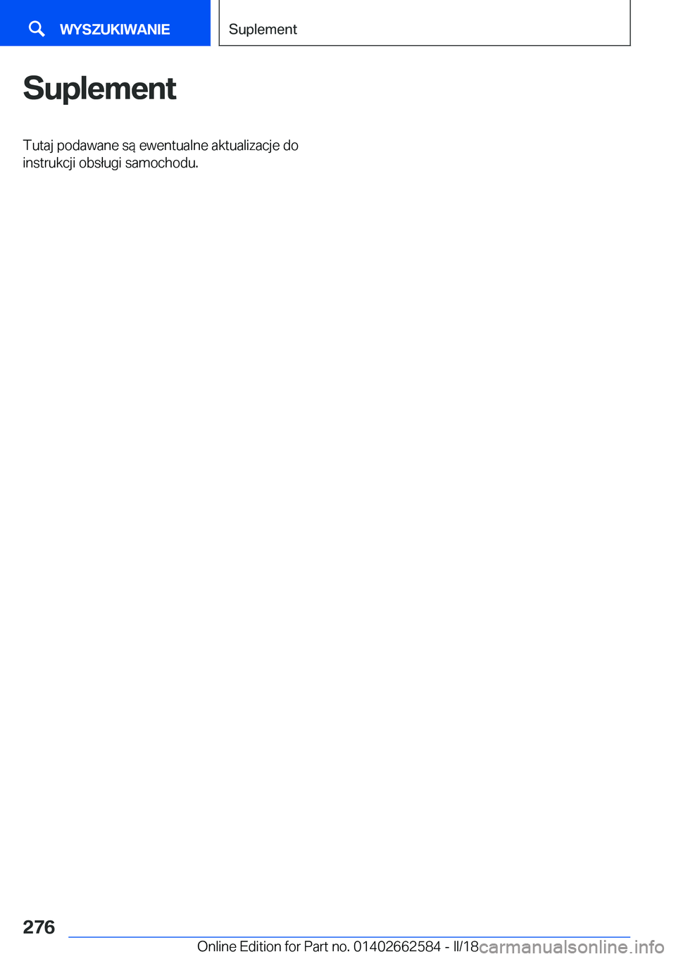 BMW M2 2018  Instrukcja obsługi (in Polish) �S�u�p�l�e�m�e�n�t�T�u�t�a�j� �p�o�d�a�w�a�n�e� �s�