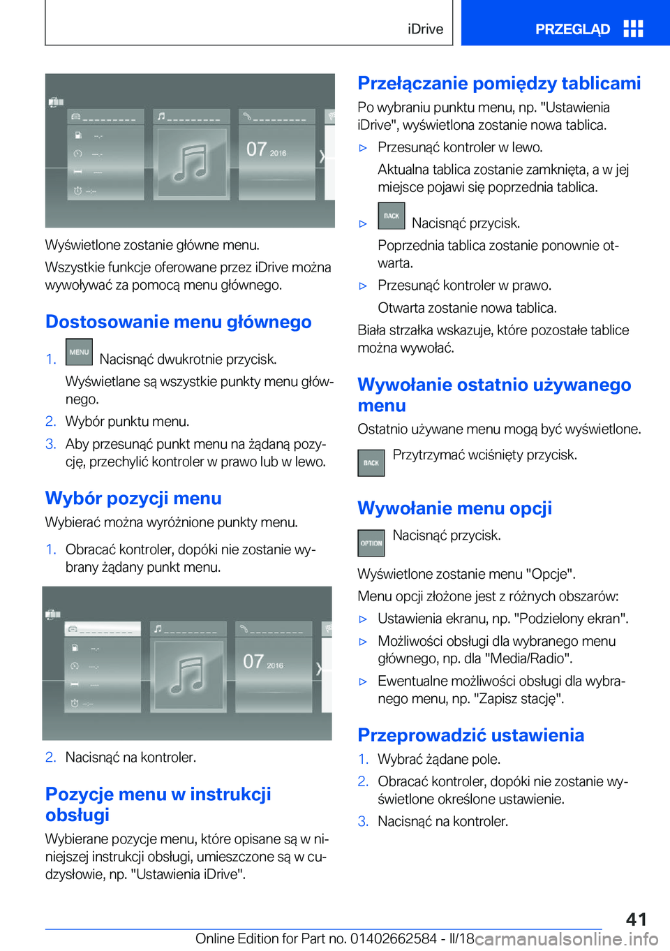 BMW M2 2018  Instrukcja obsługi (in Polish) �W�y �w�i�e�t�l�o�n�e� �z�o�s�t�a�n�i�e� �g�ł�