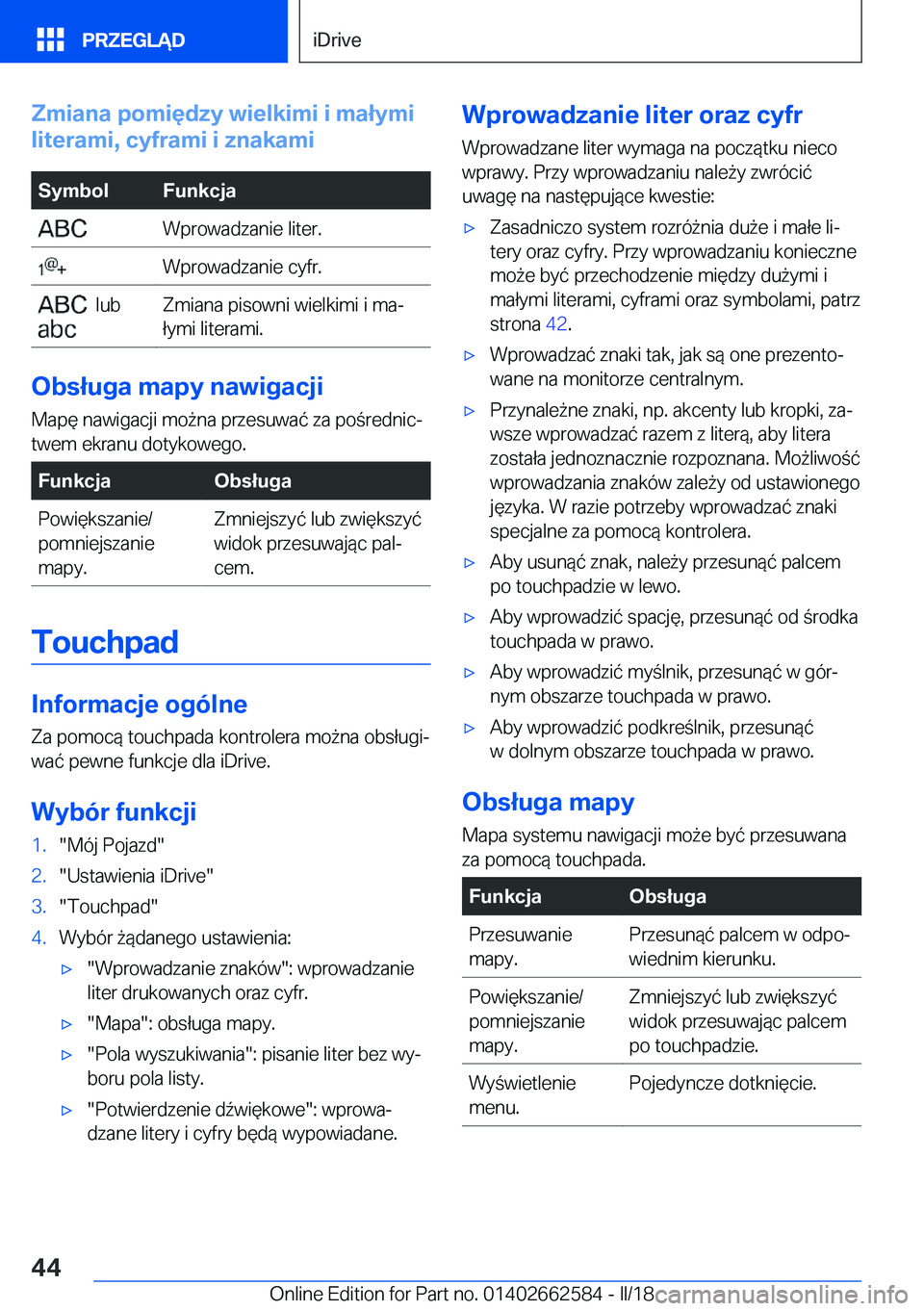 BMW M2 2018  Instrukcja obsługi (in Polish) �Z�m�i�a�n�a��p�o�m�i�