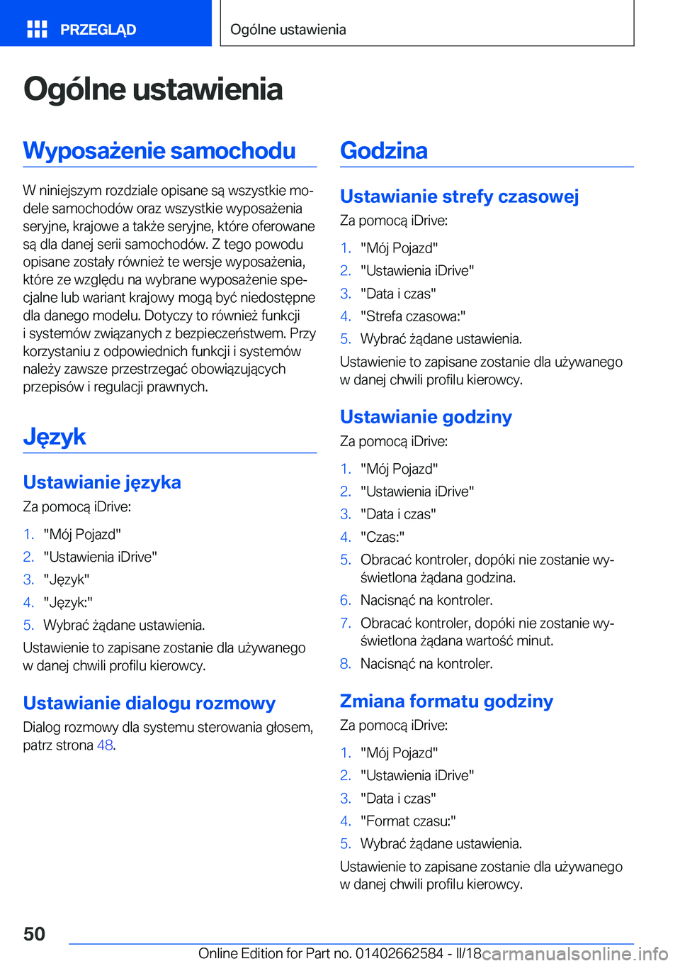 BMW M2 2018  Instrukcja obsługi (in Polish) �O�g�