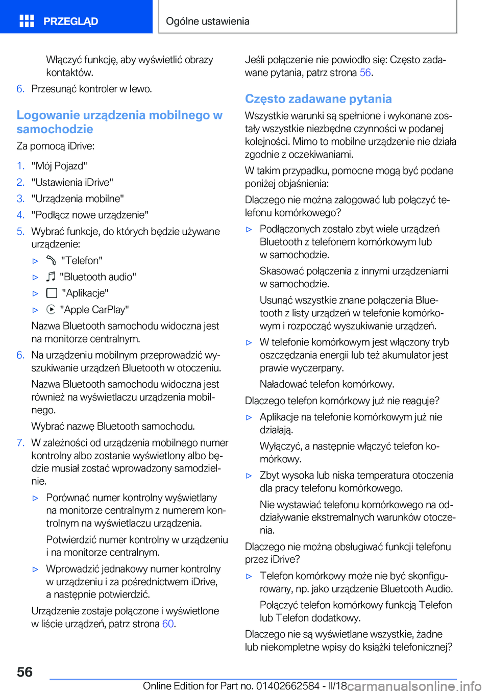 BMW M2 2018  Instrukcja obsługi (in Polish) �W�ł�