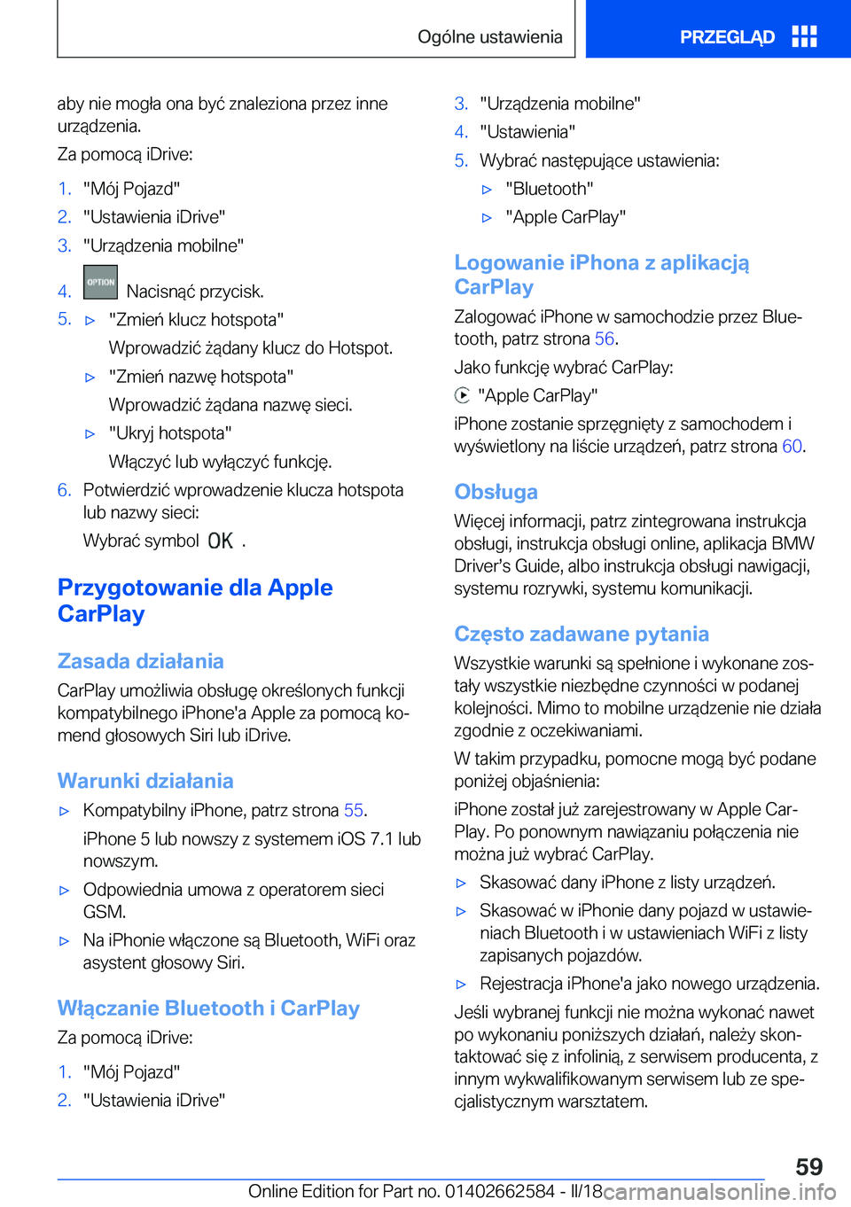 BMW M2 2018  Instrukcja obsługi (in Polish) �a�b�y� �n�i�e� �m�o�g�ł�a� �o�n�a� �b�y�