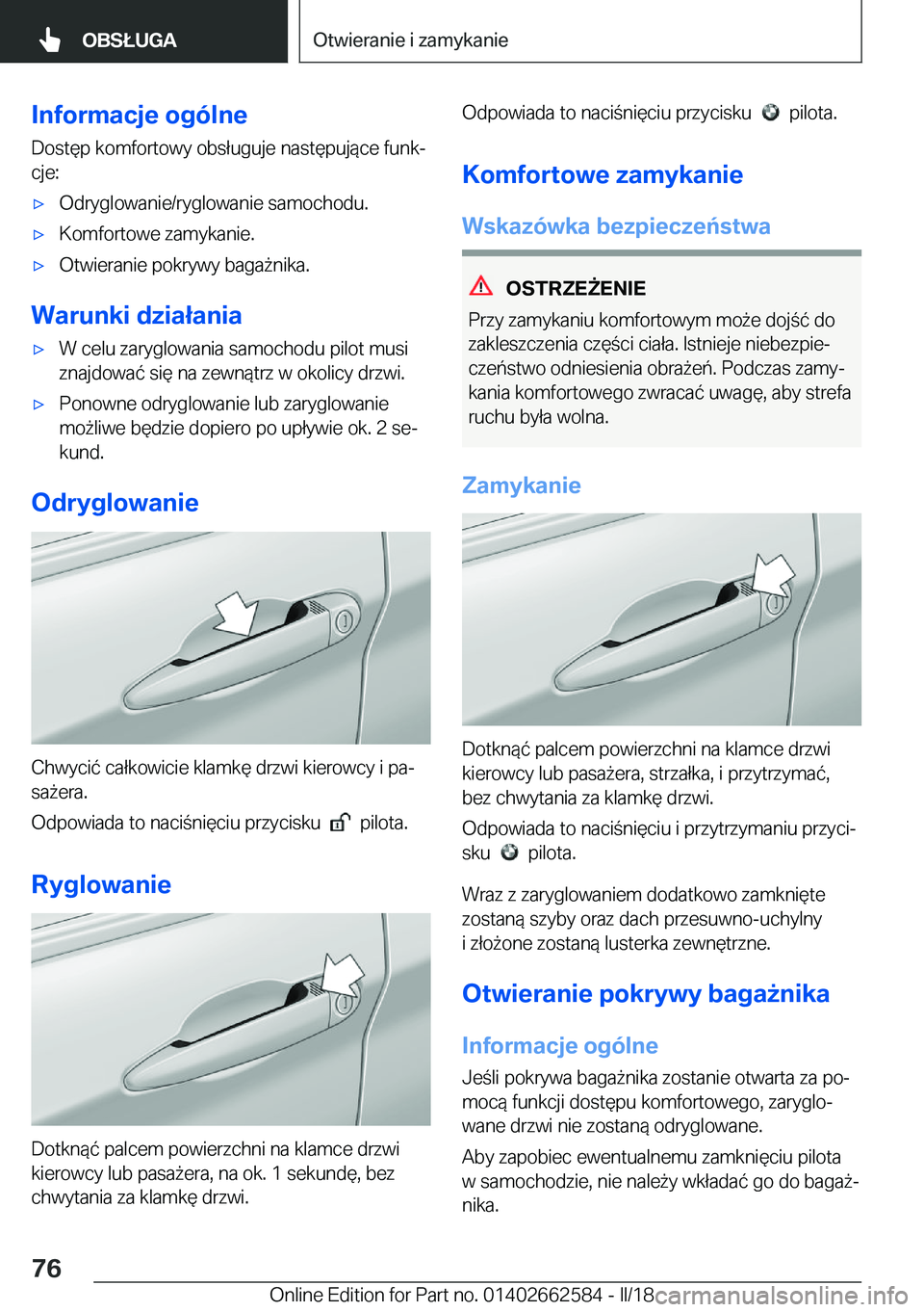 BMW M2 2018  Instrukcja obsługi (in Polish) �I�n�f�o�r�m�a�c�j�e��o�g�