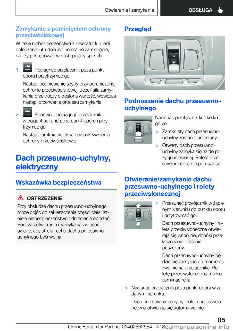 BMW M2 2018  Instrukcja obsługi (in Polish) �Z�a�m�y�k�a�n�i�e��z��p�o�m�i�n�i�