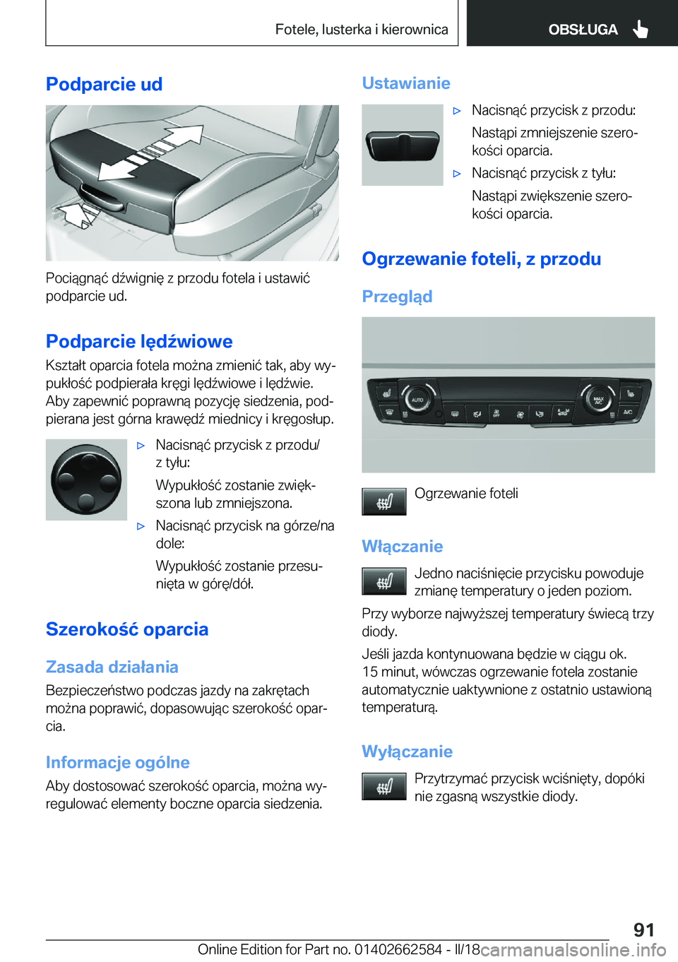 BMW M2 2018  Instrukcja obsługi (in Polish) �P�o�d�p�a�r�c�i�e��u�d
�P�o�c�i�