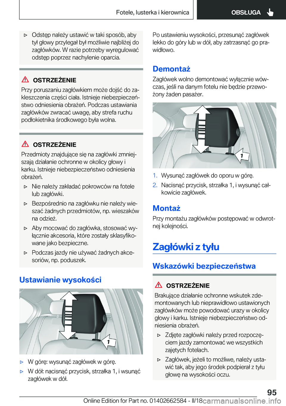 BMW M2 2018  Instrukcja obsługi (in Polish) 'x�O�d�s�t�