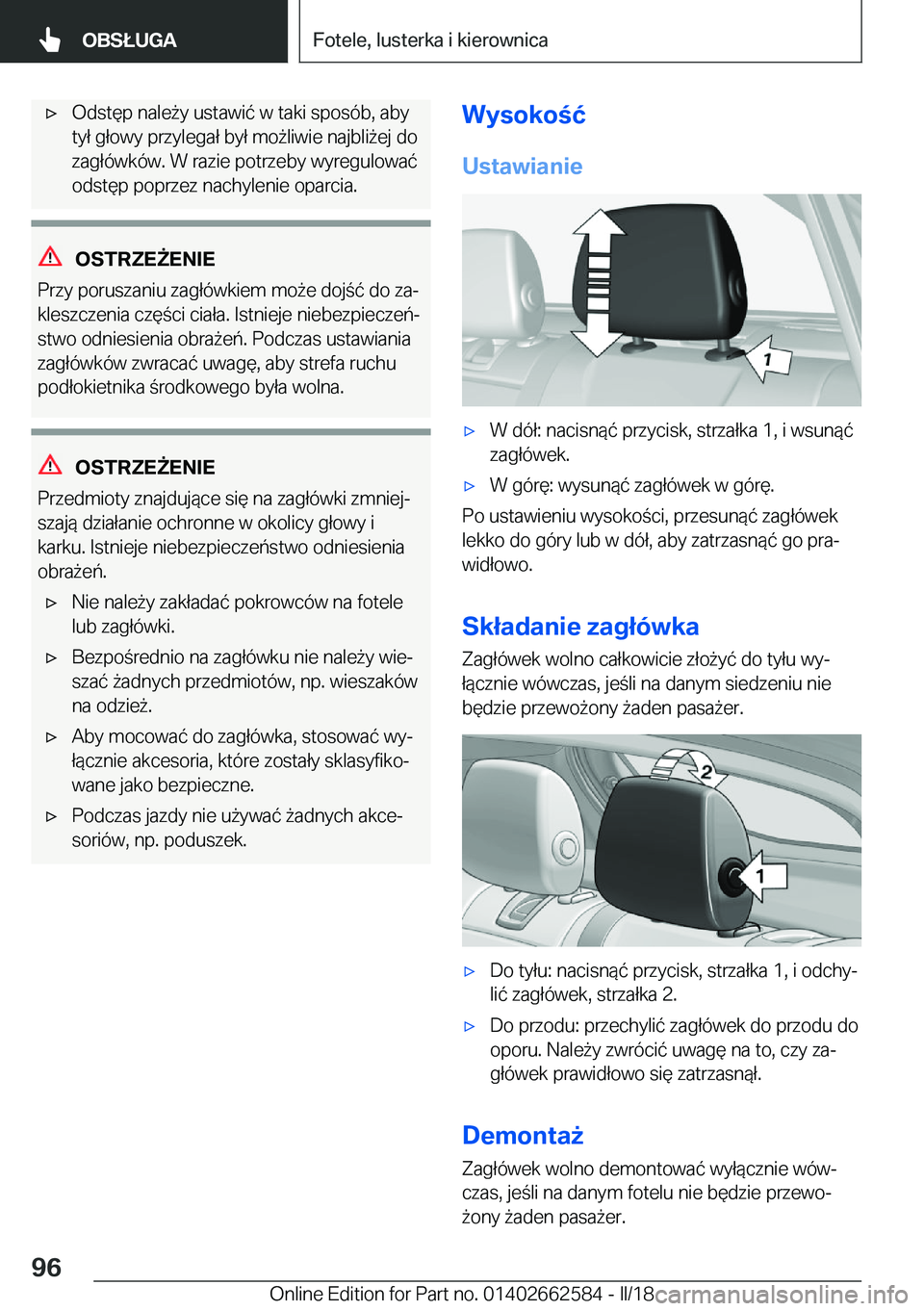 BMW M2 2018  Instrukcja obsługi (in Polish) 'x�O�d�s�t�