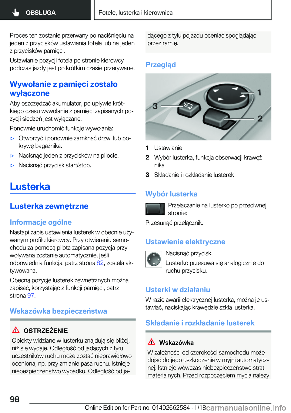 BMW M2 2018  Instrukcja obsługi (in Polish) �P�r�o�c�e�s� �t�e�n� �z�o�s�t�a�n�i�e� �p�r�z�e�r�w�a�n�y� �p�o� �n�a�c�i �n�i�