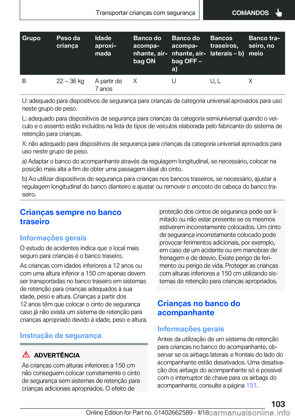 BMW M2 2018  Manual do condutor (in Portuguese) �G�r�u�p�o�P�e�s�o��d�a
�c�r�i�a�n�