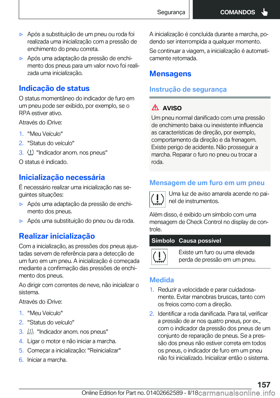 BMW M2 2018  Manual do condutor (in Portuguese) 'x�A�p�ó�s� �a� �s�u�b�s�t�i�t�u�i�