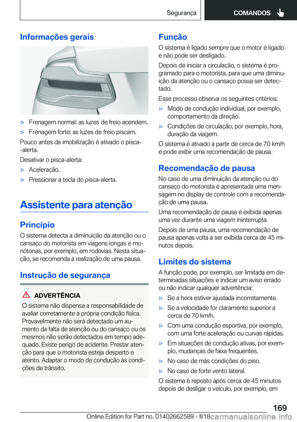 BMW M2 2018  Manual do condutor (in Portuguese) �I�n�f�o�r�m�a�