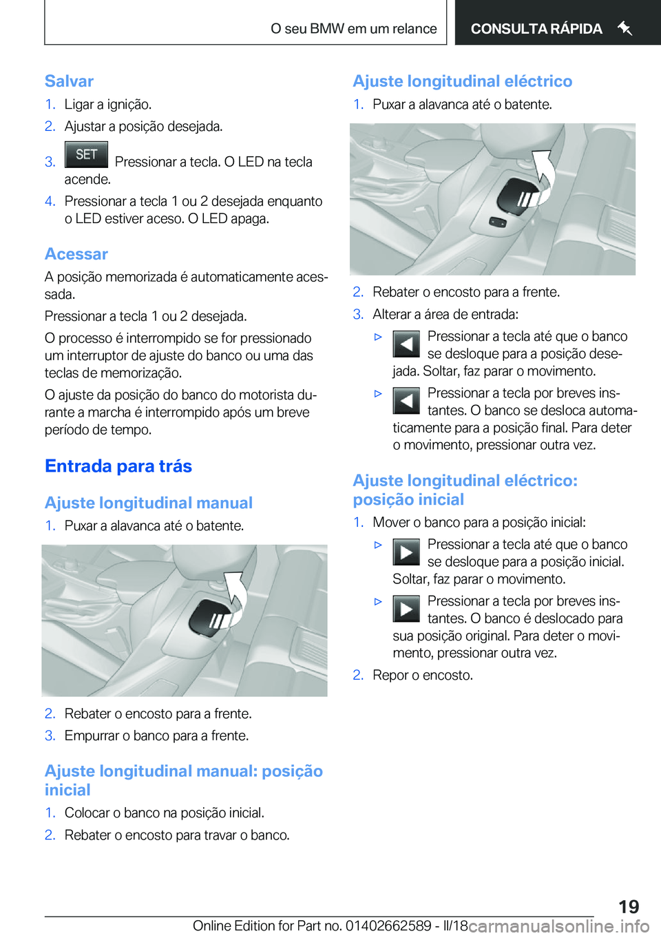 BMW M2 2018  Manual do condutor (in Portuguese) �S�a�l�v�a�r�1�.�L�i�g�a�r� �a� �i�g�n�i�