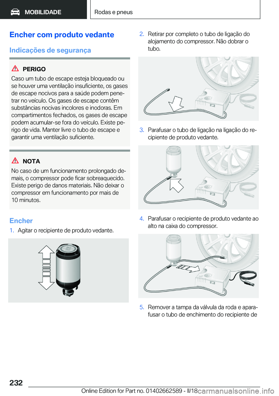 BMW M2 2018  Manual do condutor (in Portuguese) �E�n�c�h�e�r��c�o�m��p�r�o�d�u�t�o��v�e�d�a�n�t�e�I�n�d�i�c�a�