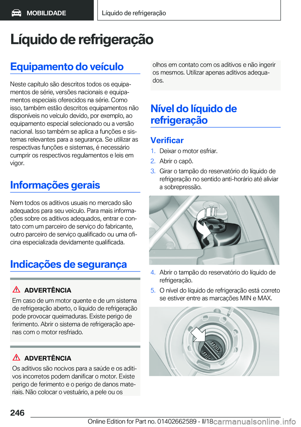 BMW M2 2018  Manual do condutor (in Portuguese) �L�