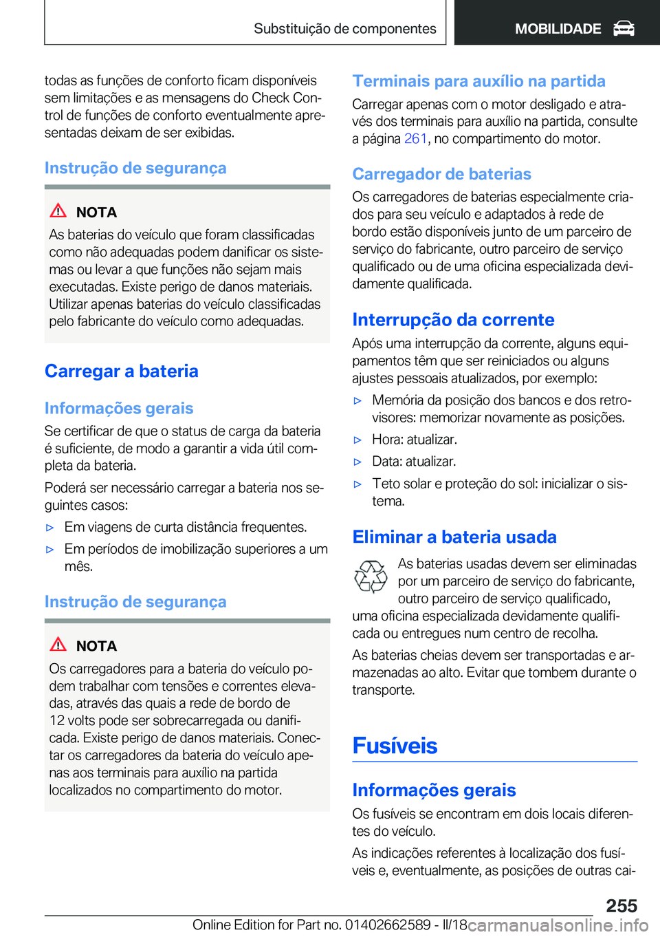 BMW M2 2018  Manual do condutor (in Portuguese) �t�o�d�a�s� �a�s� �f�u�n�