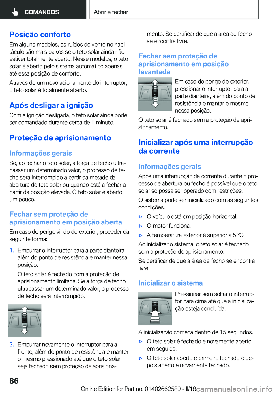 BMW M2 2018  Manual do condutor (in Portuguese) �P�o�s�i�