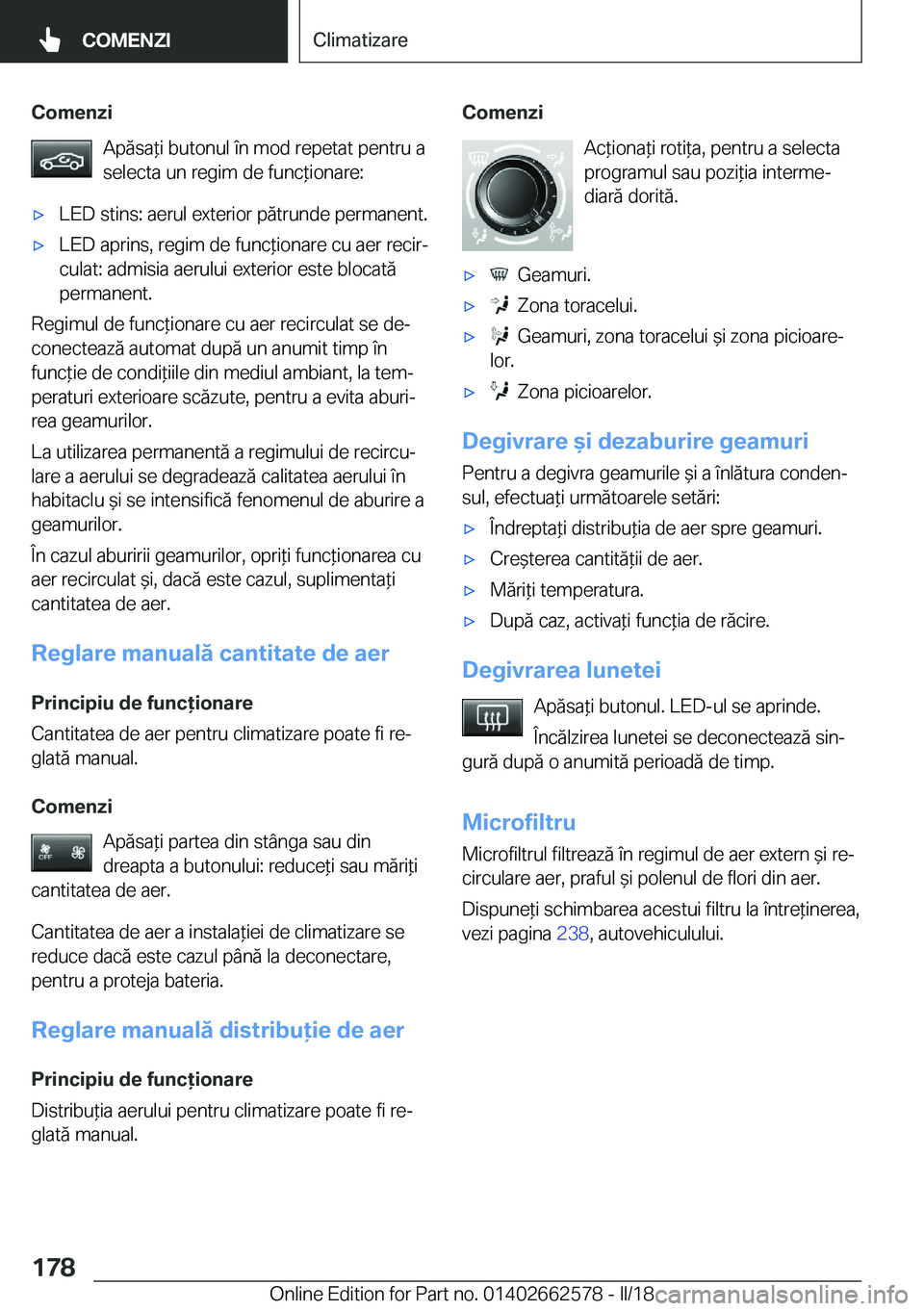 BMW M2 2018  Ghiduri De Utilizare (in Romanian) �C�o�m�e�n�z�i�A�p�