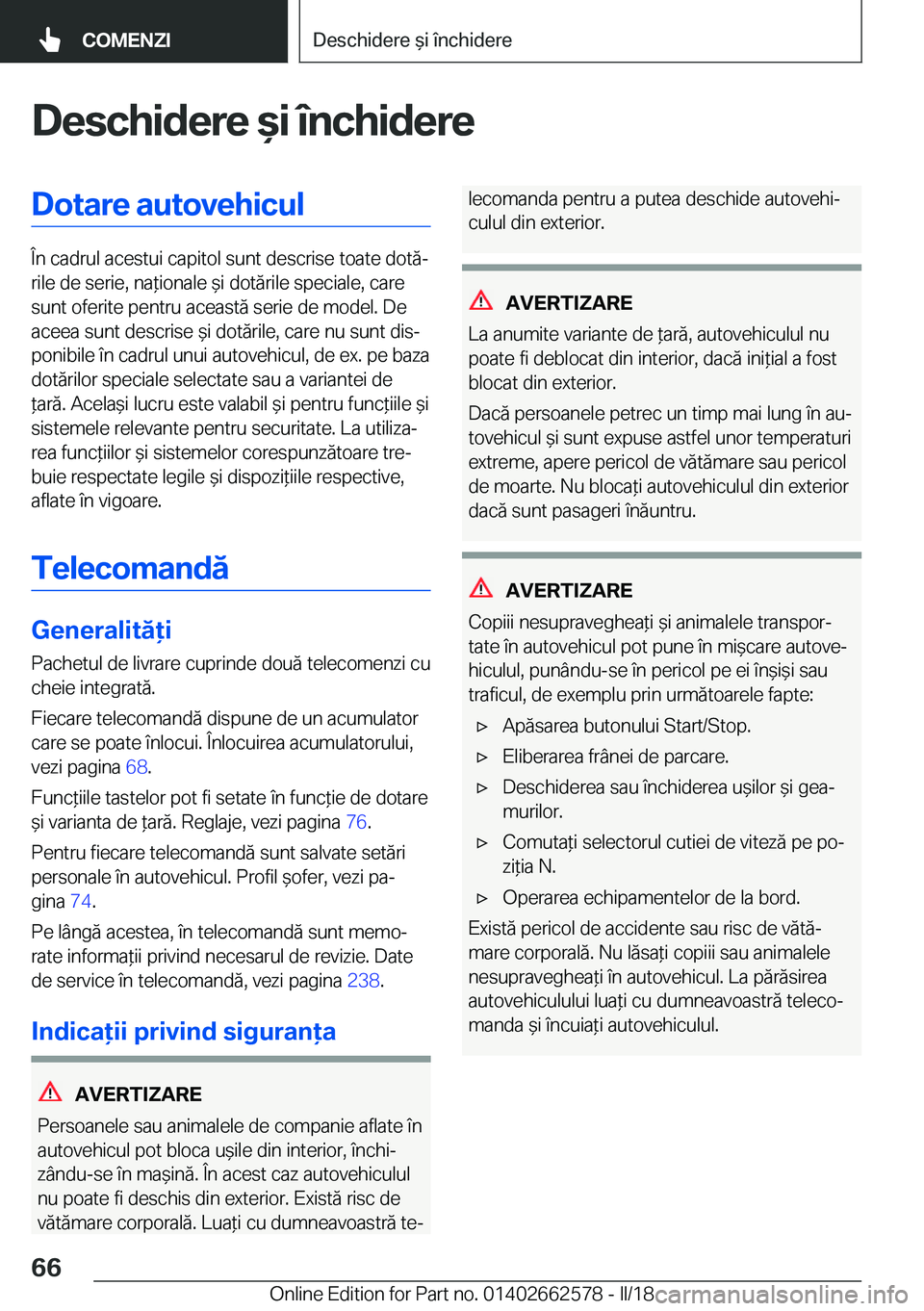 BMW M2 2018  Ghiduri De Utilizare (in Romanian) �D�e�s�c�h�i�d�e�r�e�&�i��