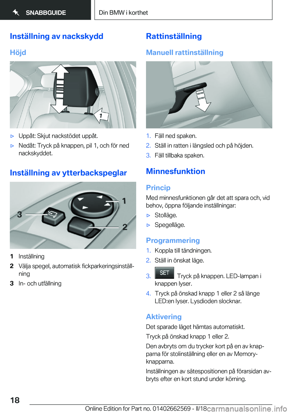 BMW M2 2018  InstruktionsbÖcker (in Swedish) �I�n�s�t�ä�l�l�n�i�n�g��a�v��n�a�c�k�s�k�y�d�d�H�