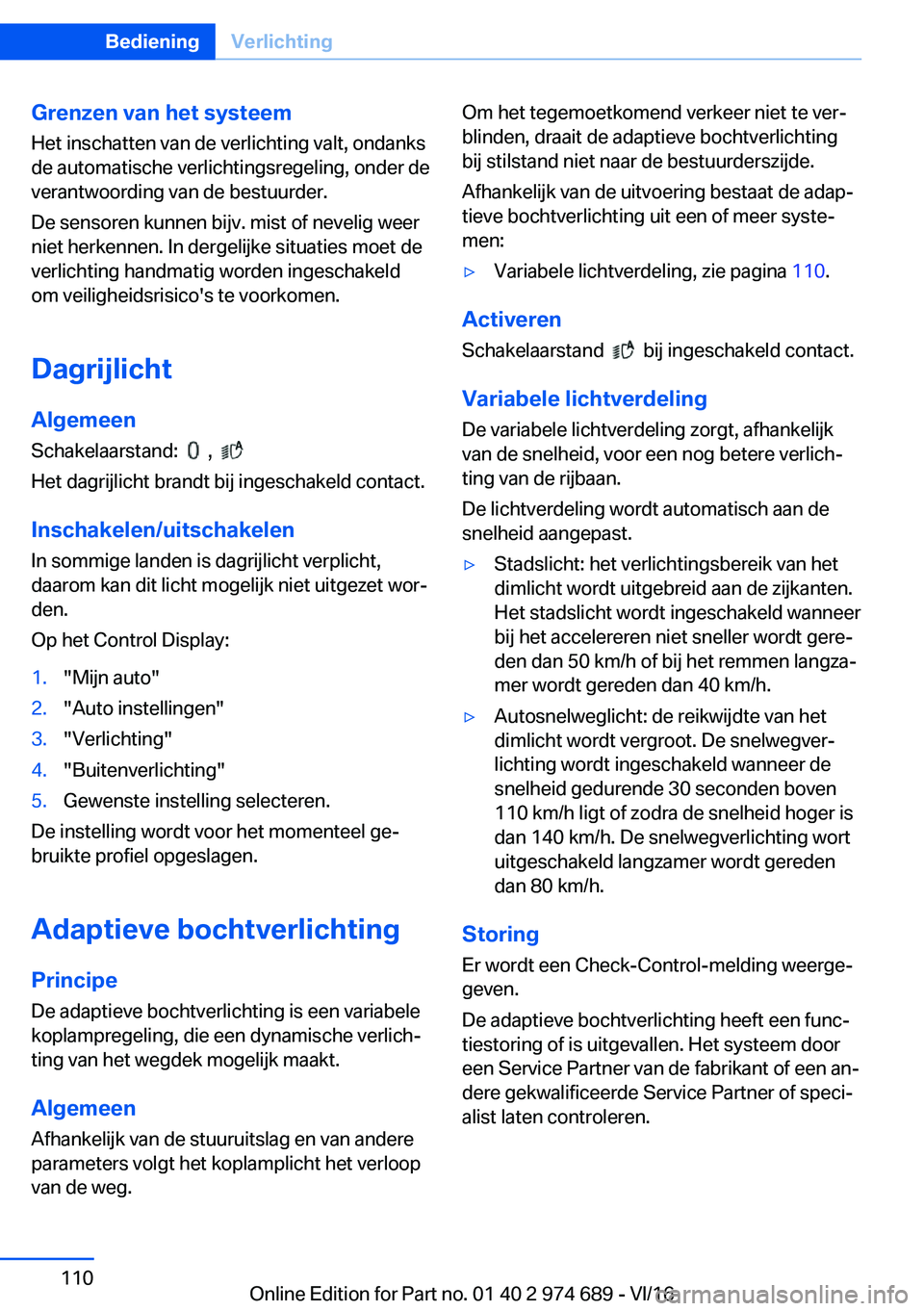 BMW M2 2017  Instructieboekjes (in Dutch) �G�r�e�n�z�e�n��v�a�n��h�e�t��s�y�s�t�e�e�m
�H�e�t� �i�n�s�c�h�a�t�t�e�n� �v�a�n� �d�e� �v�e�r�l�i�c�h�t�i�n�g� �v�a�l�t�,� �o�n�d�a�n�k�s
�d�e� �a�u�t�o�m�a�t�i�s�c�h�e� �v�e�r�l�i�c�h�t�i�n�g�s�r