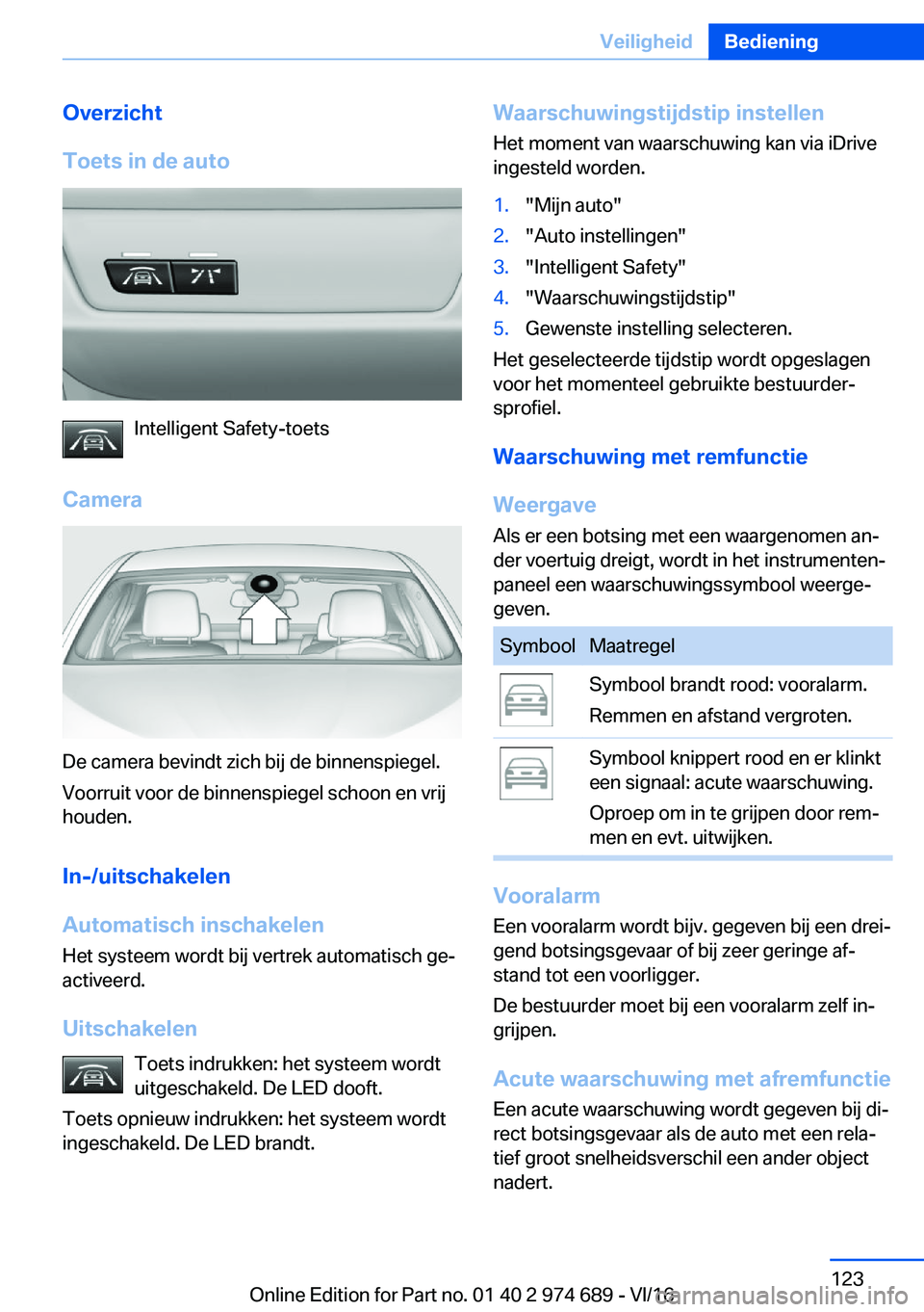 BMW M2 2017  Instructieboekjes (in Dutch) �O�v�e�r�z�i�c�h�t
�T�o�e�t�s��i�n��d�e��a�u�t�o
�I�n�t�e�l�l�i�g�e�n�t� �S�a�f�e�t�y�-�t�o�e�t�s
�C�a�m�e�r�a
�D�e� �c�a�m�e�r�a� �b�e�v�i�n�d�t� �z�i�c�h� �b�i�j� �d�e� �b�i�n�n�e�n�s�p�i�e�g�e�l