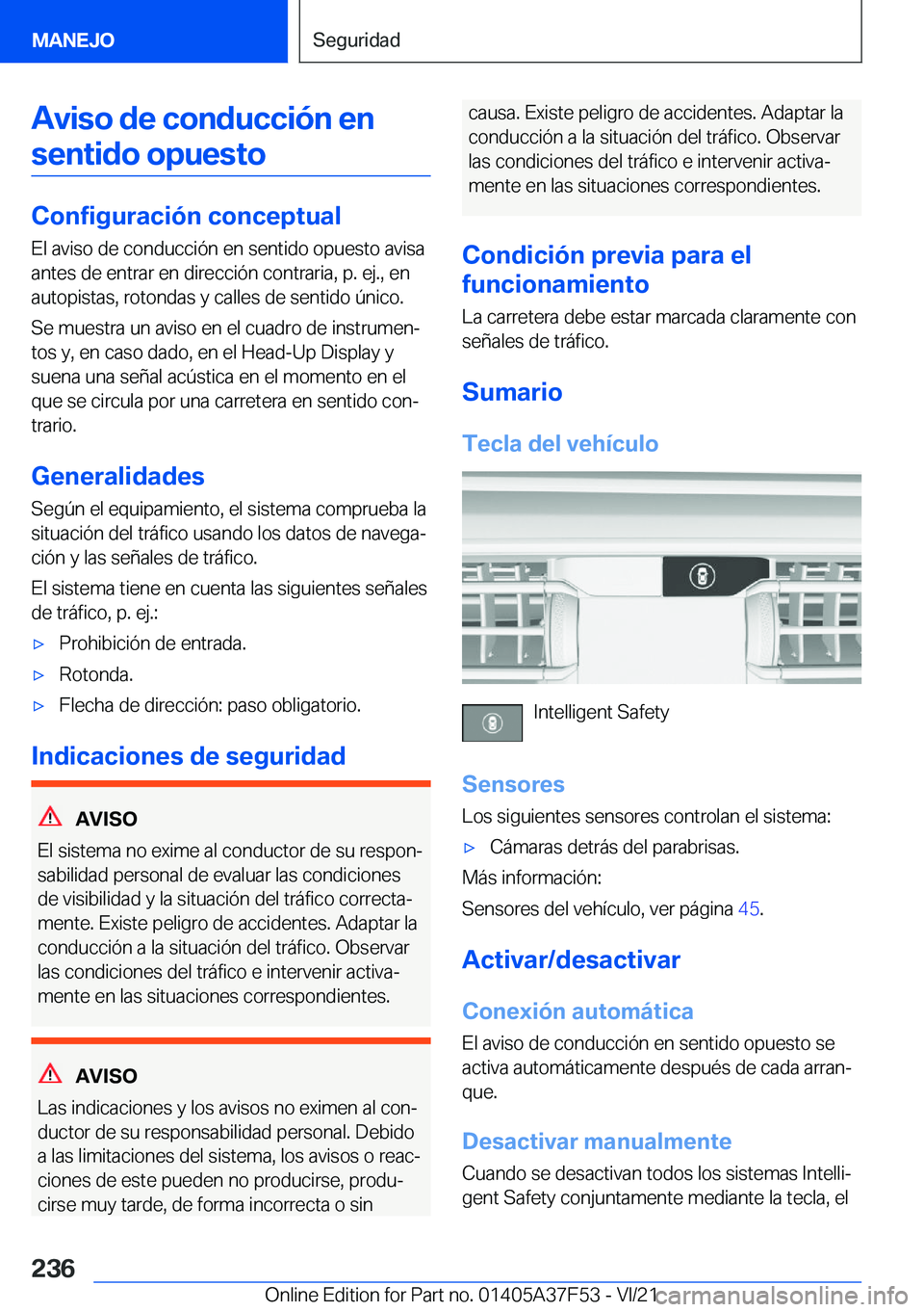 BMW M3 2022  Manuales de Empleo (in Spanish) �A�v�i�s�o��d�e��c�o�n�d�u�c�c�i�