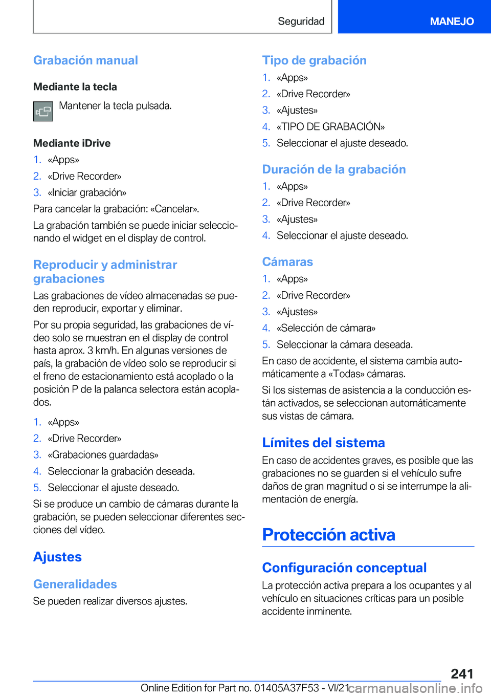 BMW M3 2022  Manuales de Empleo (in Spanish) �G�r�a�b�a�c�i�