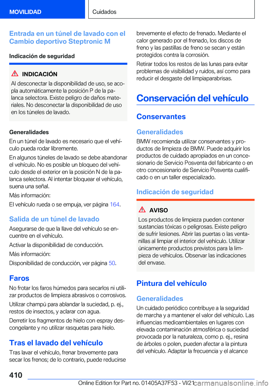 BMW M3 2022  Manuales de Empleo (in Spanish) �E�n�t�r�a�d�a��e�n��u�n��t�