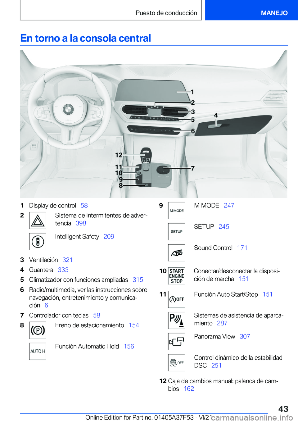 BMW M3 2022  Manuales de Empleo (in Spanish) �E�n��t�o�r�n�o��a��l�a��c�o�n�s�o�l�a��c�e�n�t�r�a�l�1�D�i�s�p�l�a�y��d�e��c�o�n�t�r�o�l\_�5�8�2�S�i�s�t�e�m�a��d�e��i�n�t�e�r�m�i�t�e�n�t�e�s��d�e��a�d�v�e�rª
�t�e�n�c�i�a\_ �3�9�8�