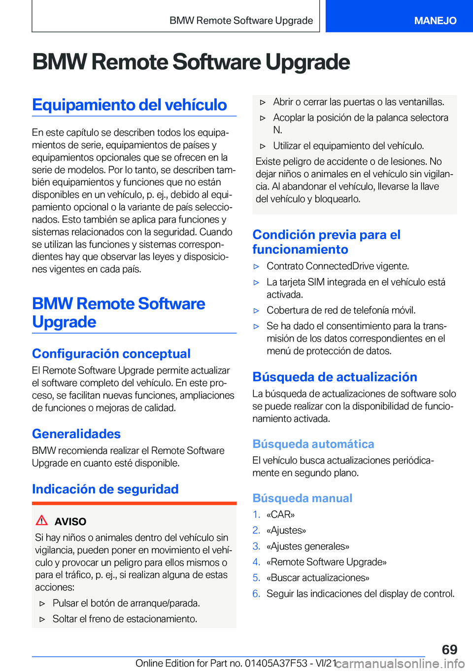 BMW M3 2022  Manuales de Empleo (in Spanish) �B�M�W��R�e�m�o�t�e��S�o�f�t�w�a�r�e��U�p�g�r�a�d�e�E�q�u�i�p�a�m�i�e�n�t�o��d�e�l��v�e�h�