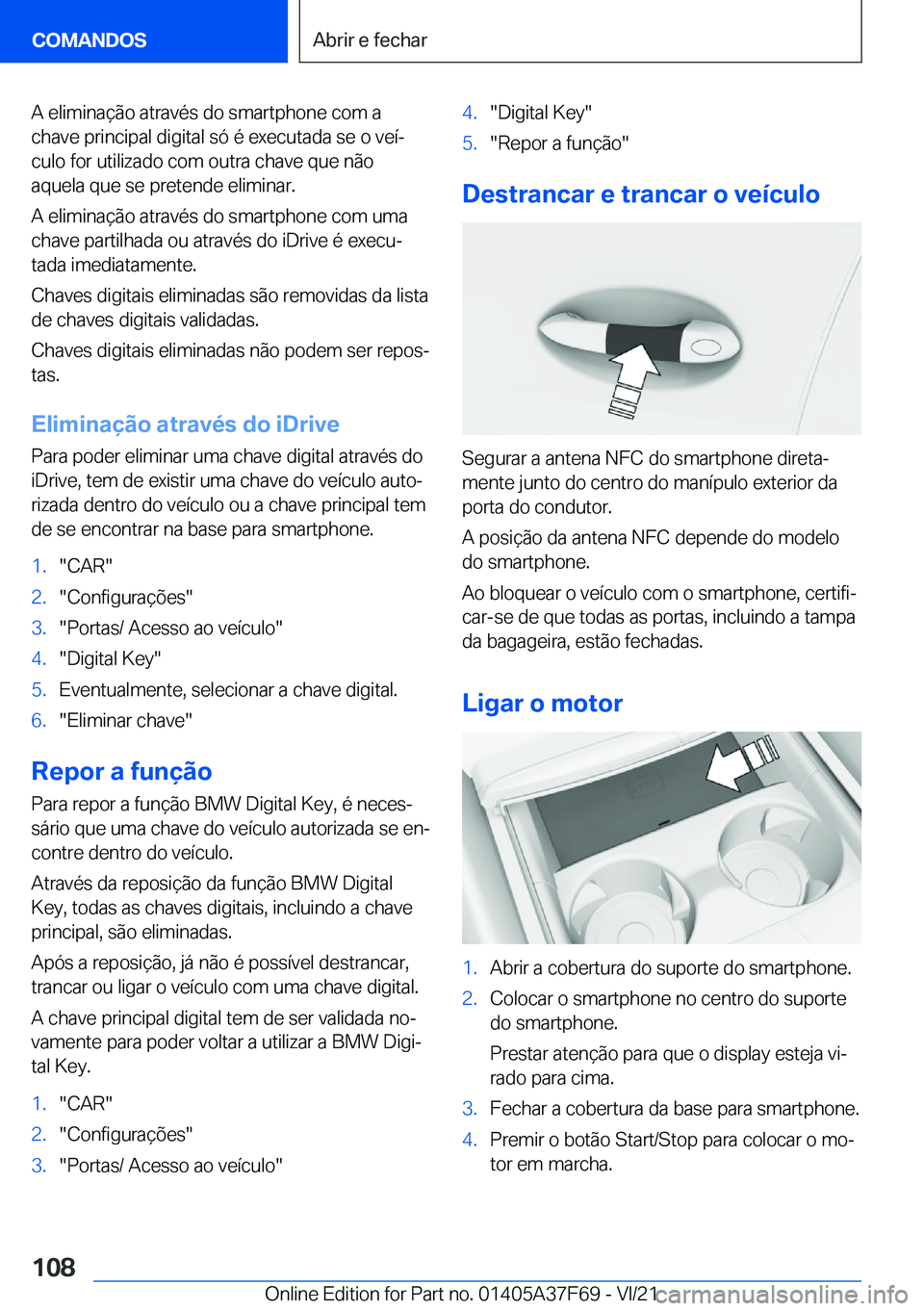 BMW M3 2022  Manual do condutor (in Portuguese) �A��e�l�i�m�i�n�a�