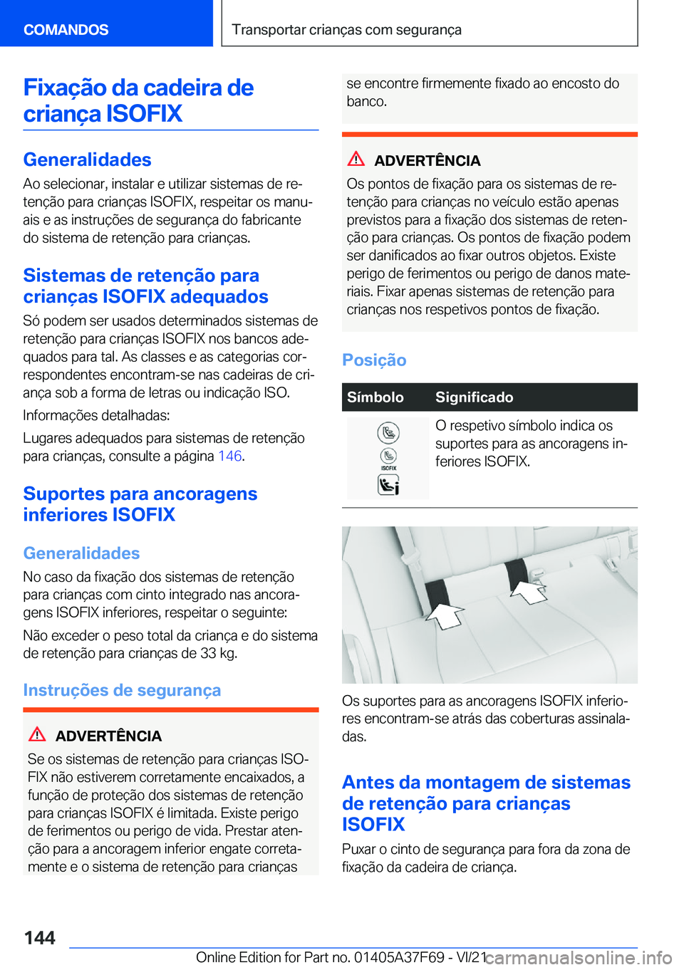 BMW M3 2022  Manual do condutor (in Portuguese) �F�i�x�a�